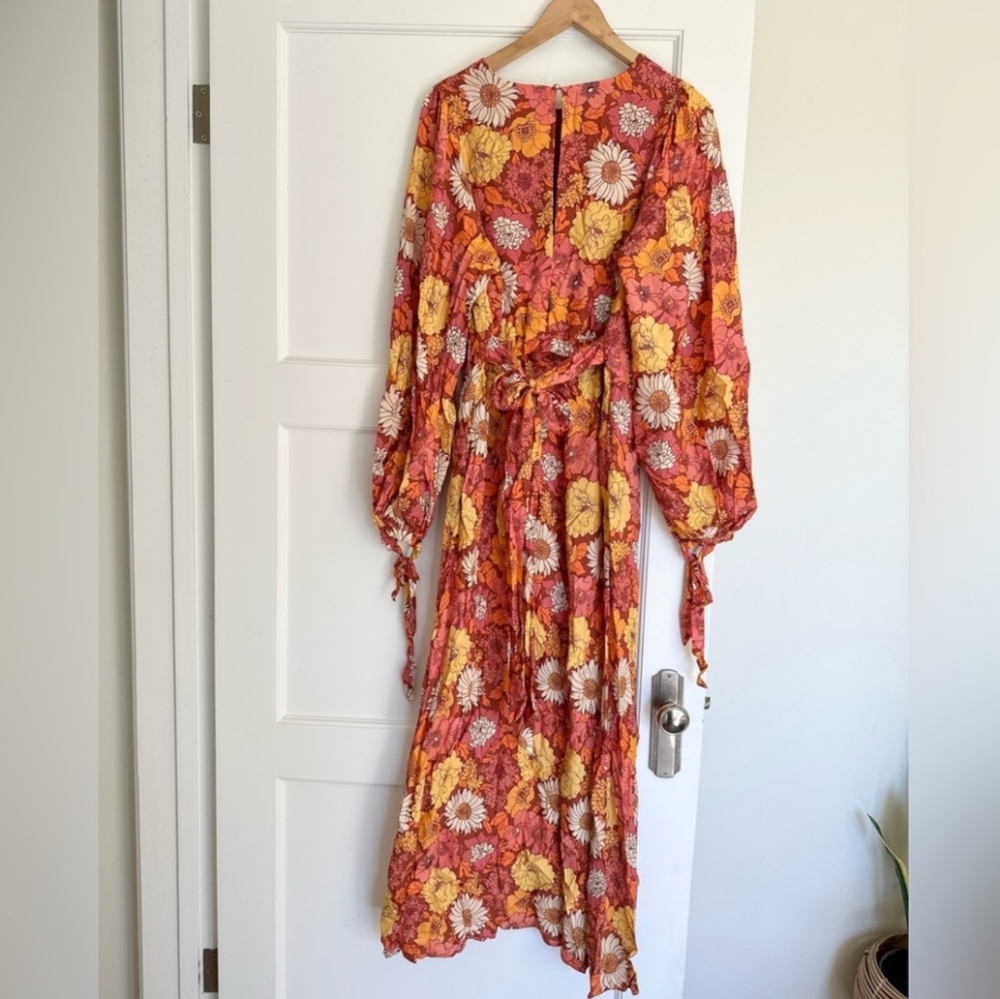 Ted Baker Lelyah Maxi Floral Hippie 60s Retro Long Sleeve Dress Ted Size 0 =US 2 - Picture 4 of 4